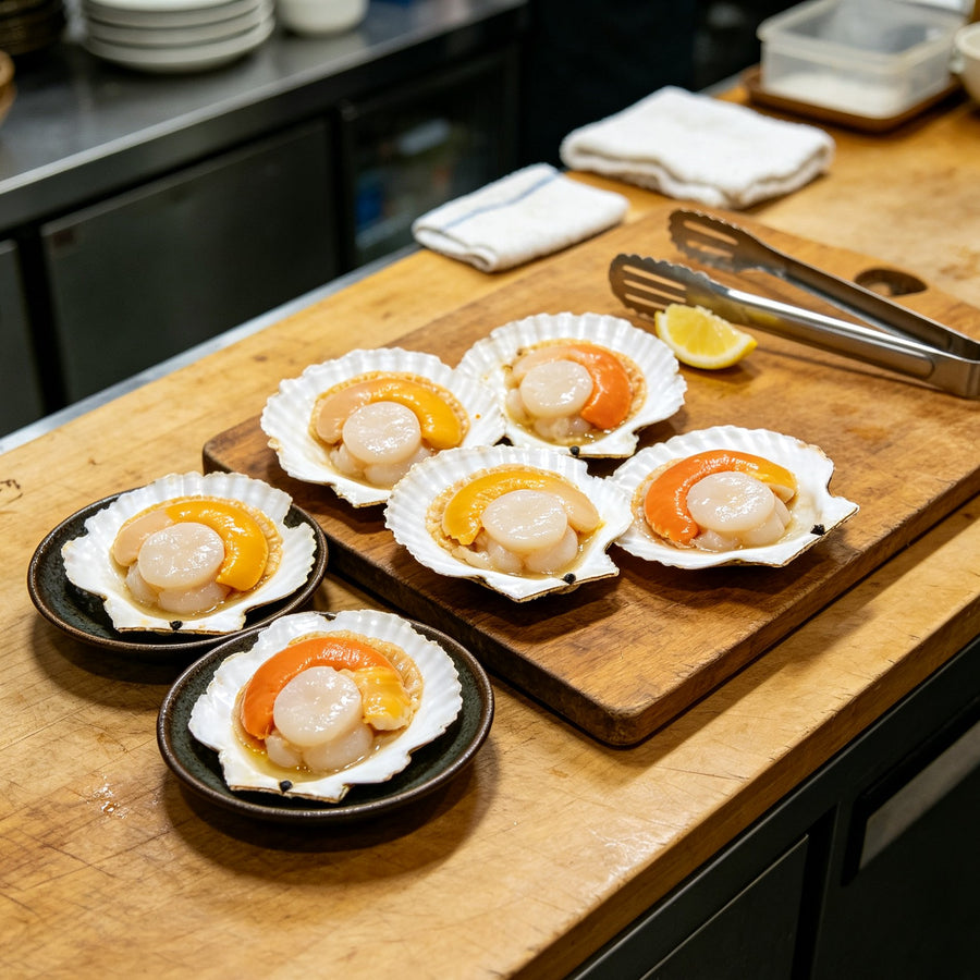 Scallops in the shell