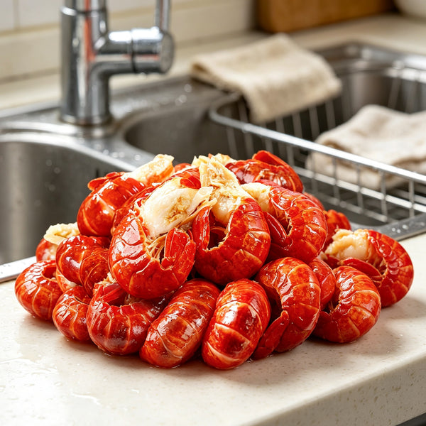 Boiled Crawfish Clusters Ready To Eat