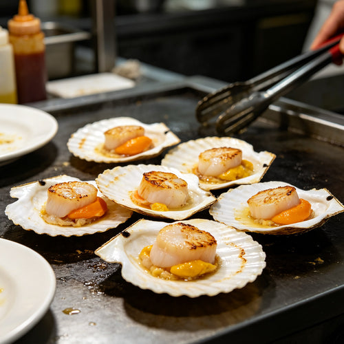 Fresh Seared Scallops In Natural Shell
