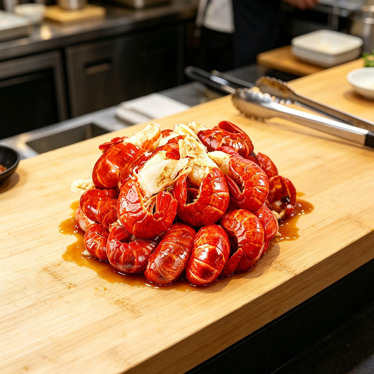 Boiled Crawfish Clusters Ready To Eat